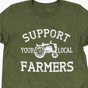 🤎🚜NEW WITHOUT TAGS - Womens XL Graphic Tee~Support Your Local Farmers🚜🤎